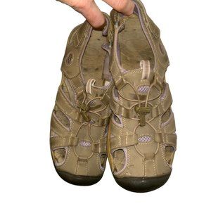 khombu CAMP khaki lace up sandal sneaker outdoor gear shoes 9 1/2